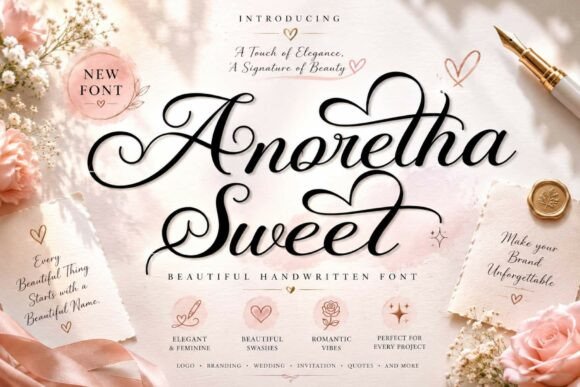 Anoretha Sweet: Elegant Handwritten Font for Modern Design