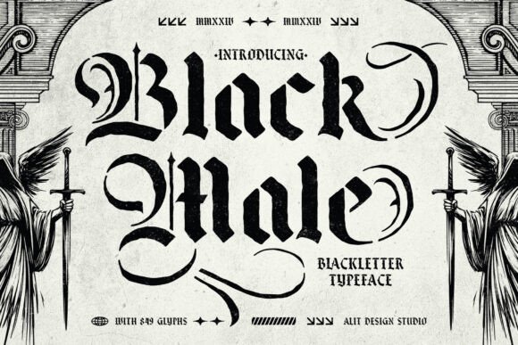 Black Male Typeface: Gothic Stencil for Modern Design