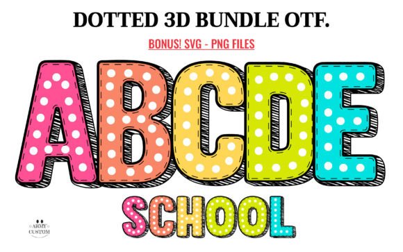 Dotted 3D Back to School: A Playful Font for Creative Projects