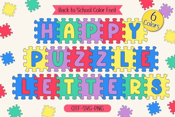 Happy Puzzle: A Colorful Font for Creative Design