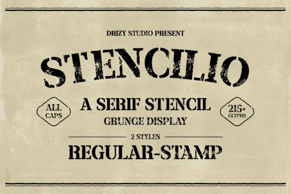 Stencilio: The Authentic Serif Stencil Grunge Font